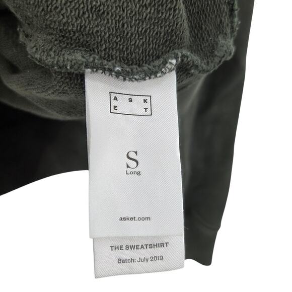 ASKET SMALL THE SWEATSHIRT GREEN COTTON CREW NECK LONG SLEEVE SWEATER - Picture 4 of 5